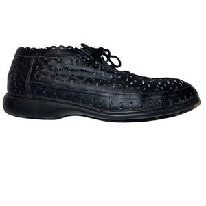 Beacon Shoes EuroFlex Brown Leather Filagree Laser Cut Shoes Loafers Lace Up 9.5